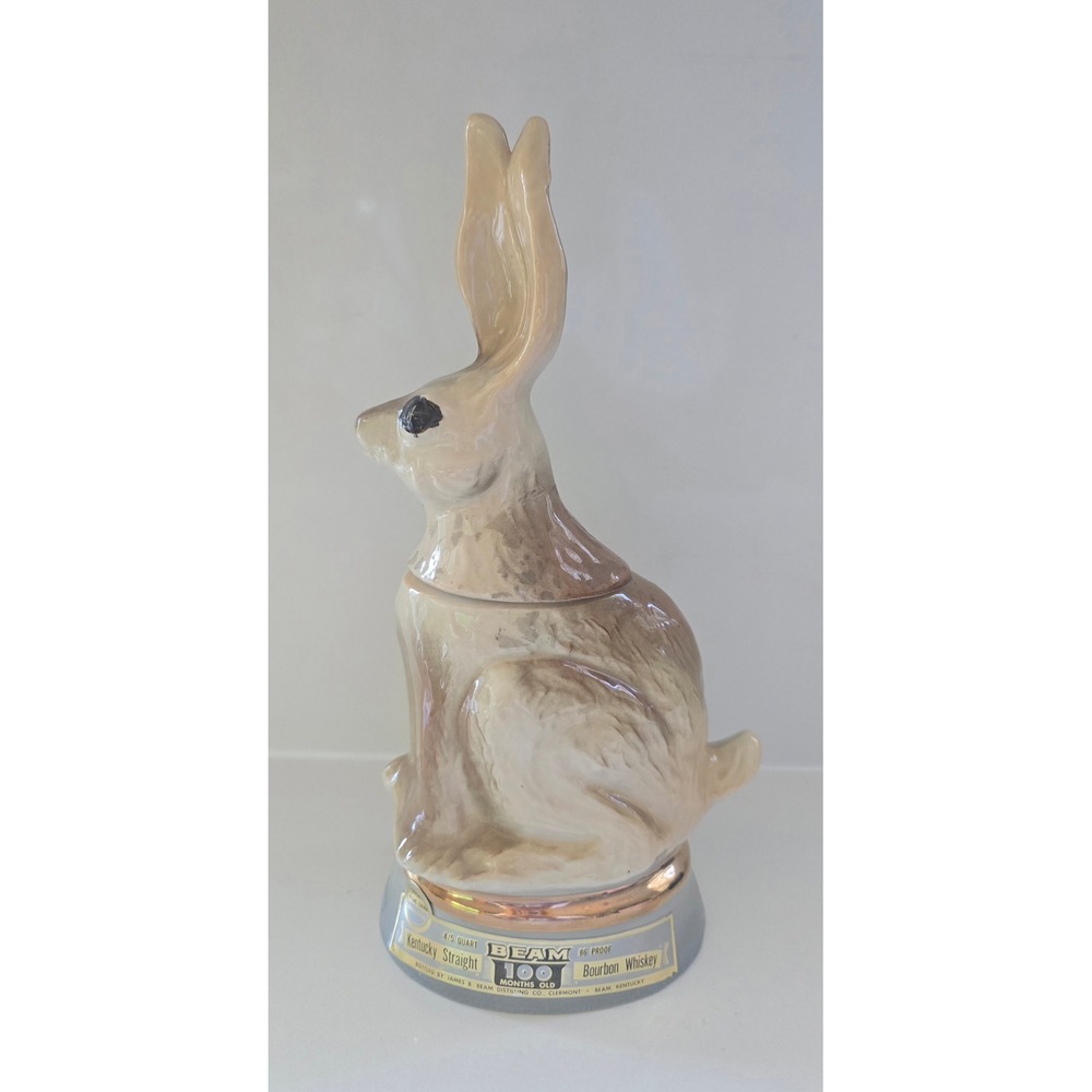 Vintage Jim Beam Texas Jack Rabbit Decanter Regal China Odessa Prairie Hare Gold